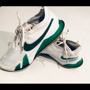 Nike Women’s React Vapor NXT Hard Court Tennis Shoes White and Gorge Green